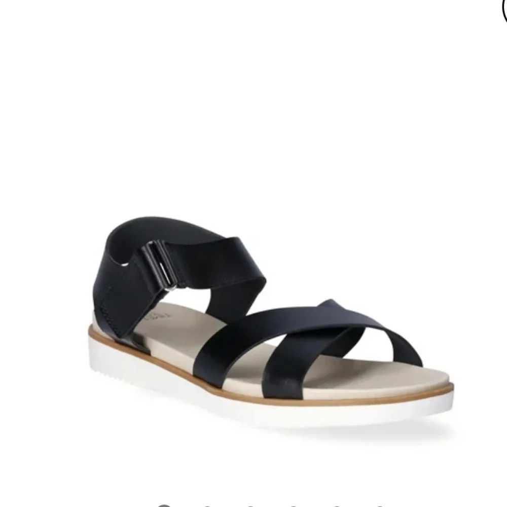 Time & Tru Women's Tan Black Comfort Summer Sandals NWT Size: 9 1/2 - Picture 3 of 9